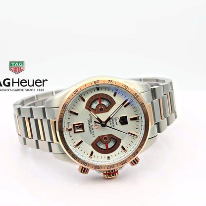 Tag Heuer Grand Carrera Calibre 17 White Dial Silver Bracelet Men's Watch CAR-CAV-122