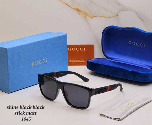 Gucci Branded Black Color Design Glass Grey Stick Bold Stick Men's Women's Sunglass For Man Woman Or Girl GU-2211 Black Stick Gift Sunglass