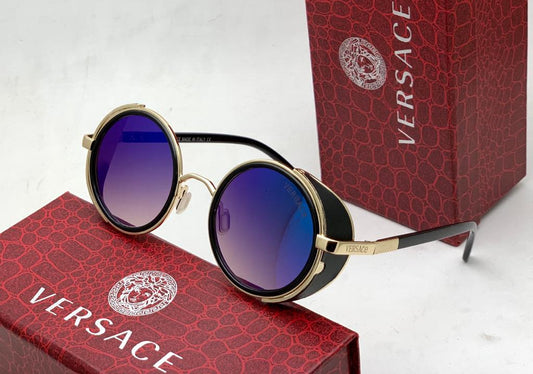 Versace Branded Double Shaded Glass Men's Sunglass For Man Ver-981 Golden And Black Stick Gift Sunglass