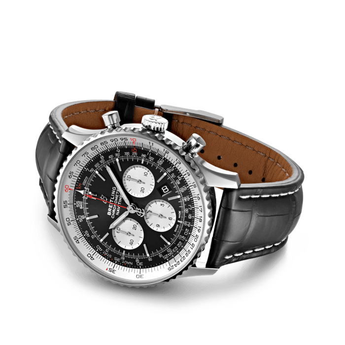 Breitling Men's AB012012-BB01 Navitimer Chronograph AB-BLACKBlack Leather Watch For Man