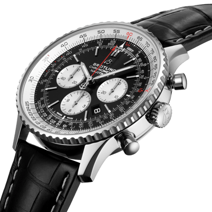 Breitling Men's AB012012-BB01 Navitimer Chronograph AB-BLACKBlack Leather Watch For Man