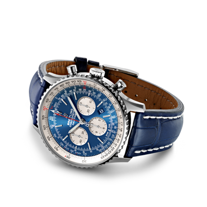 Breitling Men's AB012012-BB01 Navitimer Chronograph AB-BLUEBlue Leather Watch For Man