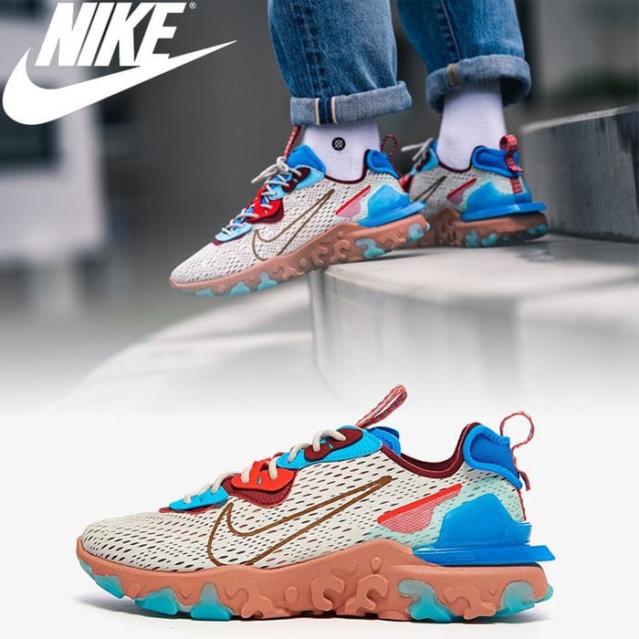 Nike React Vision Men's Shoes Light Bone-Terra Blush-Photo Blue-Team Red CD4373