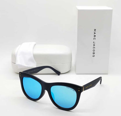 Marc Jacobs High Quality Cat eye Brand Sunglasses For Unisex-Unique and Classy MJ-217 Black Frame With Blue Glass Sunglass For Men Women's Or Girls