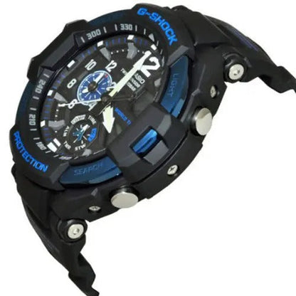 Casio G-Shock Analog RAVITYMASTER Twin Sensor World Time Digital Men Black Analogue and Digital watch With Metal Case Watch For Man Day And Date Gift Watch GA-1100-2B