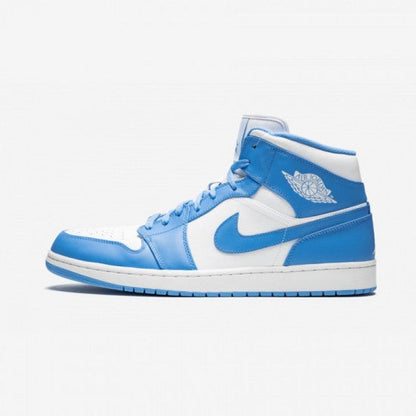 Air Jordan 1 Mid University Blue-White Basketball Shoes For Man And Boys 554724-106