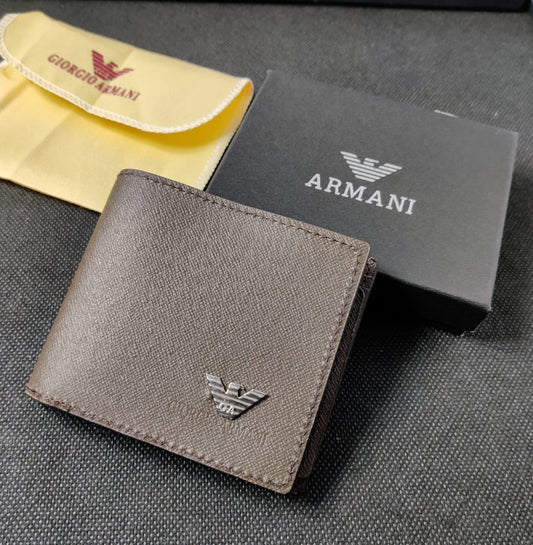 Armani Leather heavy quality full Brown plain latest design Wallet for men's AR-703