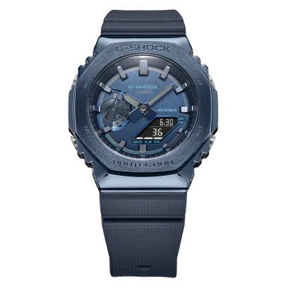 Casio G-Shock Analog Digital Dark Blue Belt With Metal Case Men's Watch For Man GM-2100N-2A Dark Blue Color Dial Day And Date Gift Watch