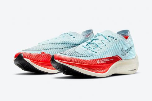 Nike ZoomX VaporFly NEXT 2 Ice Blue University Red White Black Shoes For Man CU4111-400