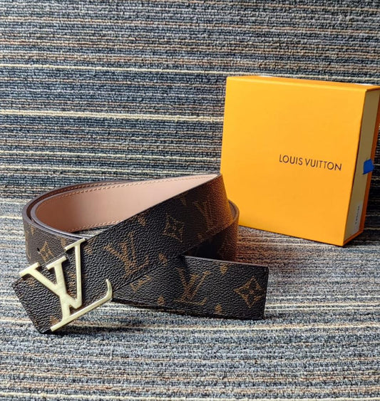 Louis Vuitton Multi Color Leather Men's Women's LV-BLT-12 Waist Belt for Man Woman or Girl Gold Circle LV Buckle Gift Belt