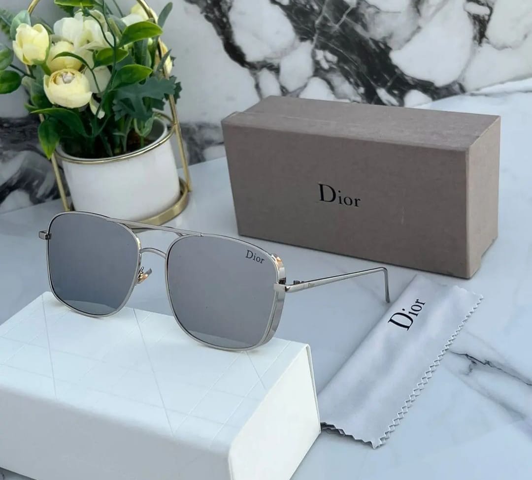 Dior Stylish Grey Color Square Frame Sunglasses for men's and Woman Dr-808 Metal Eyewear - Best Gift Sunglass