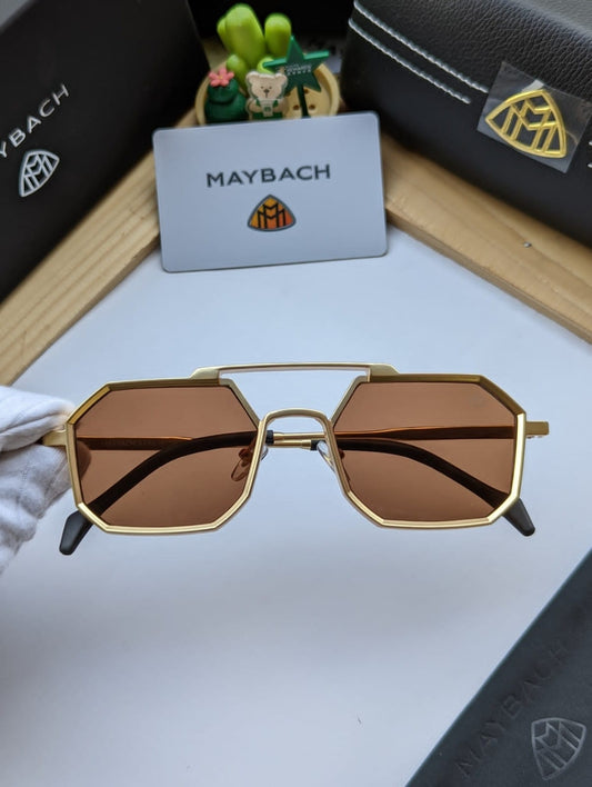 Maybach Stylish Golden Frame Sunglasses For men's New Trending Stylish With Thin Stripe MB-1001