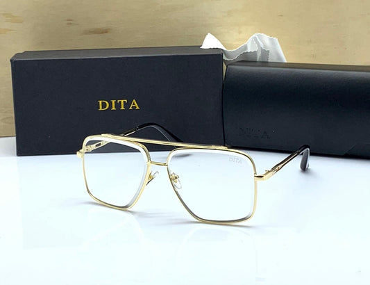 Dita Transparent Glass Man's Women's Sunglass DT-2749 Golden Stick Golden Frame Gift Sunglass