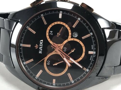 Rado Hyper chrome Chronograph Black Ceramic Dial With Rose Gold Case Date Men's Watch for Man Classic Formal Party Gift R-32118102