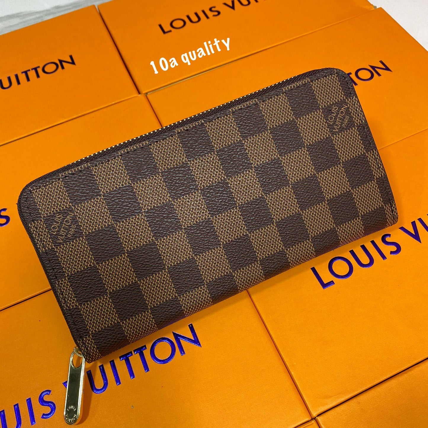 Louis Vuitton Premium Quality Women's Wallet Brown Authentic Color With Brand Box Women's Or Girls Iconic Zip wallet - Classy Look And Best Quality Wallet LV-B04