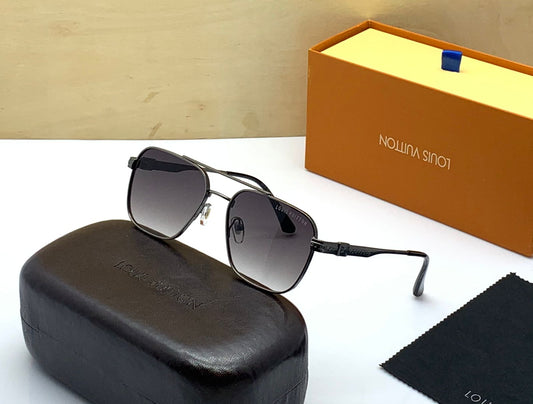 Louis Vuitton Branded Black lenses Men's and Women's Sunglass LV-9732 All Metal Square Frame Unisex Gift Sunglass-TIME TO PROTECT YOUR EYES AND LOOK DIFFERENT