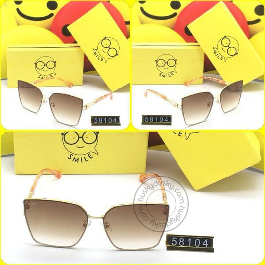 Smile Brown Glass Women's Sunglass for Woman or Girl SM-D-33 Multi Color Frame Gift Sunglas