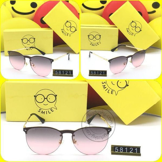 Smile Multi Color Glass Man's Women's Sunglass for Man Woman or Girl SM-BC-01 Black GoldenFrame Gift Sunglas