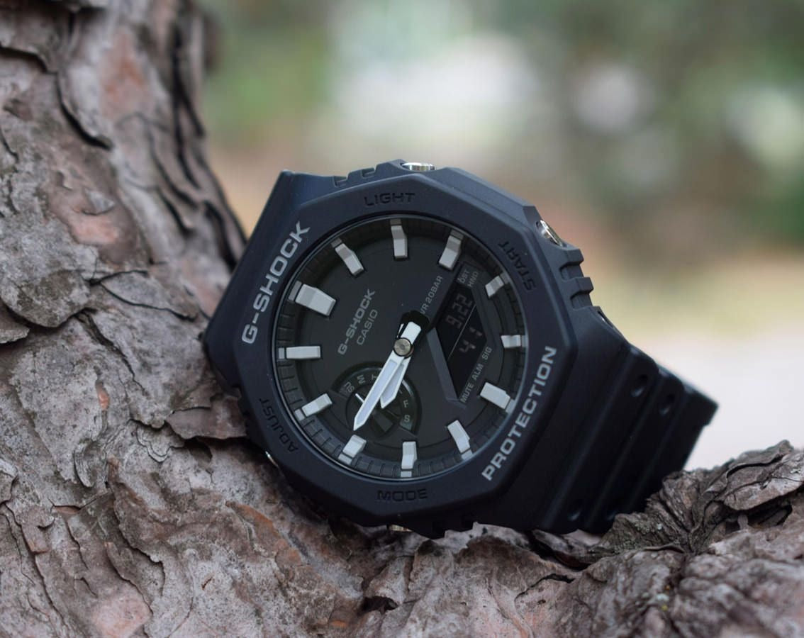 Casio G-Shock Analog Digital Black Color Belt Men's Watch For Man With Black Dial Gift Watch GA-2100-1ADR