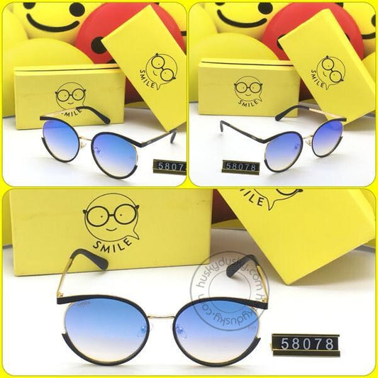 Smile Double Shaded Glass Man's Women's Sunglass for Man Woman or Girl SM-AA-11 Black GoldenFrame Gift Sunglas