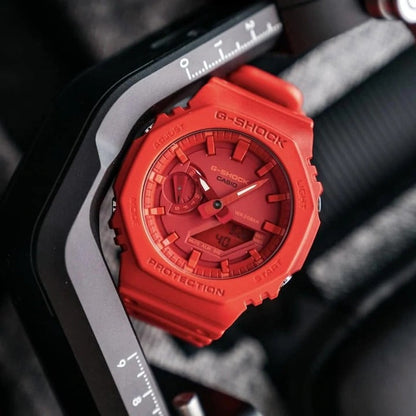 Casio G-Shock Chronograph Digital Red Color With Red Color Dial & Rubber Belt Men's Watch For Man With -Best Gift Watch G-SHOCK GA-2100