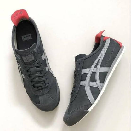 Onitsuka Tiger Unisex Mexico 66 Shoes 1183A148-020, Dark Grey/Stone Grey Slip-On Athletic Shoes For Men's Or Boys