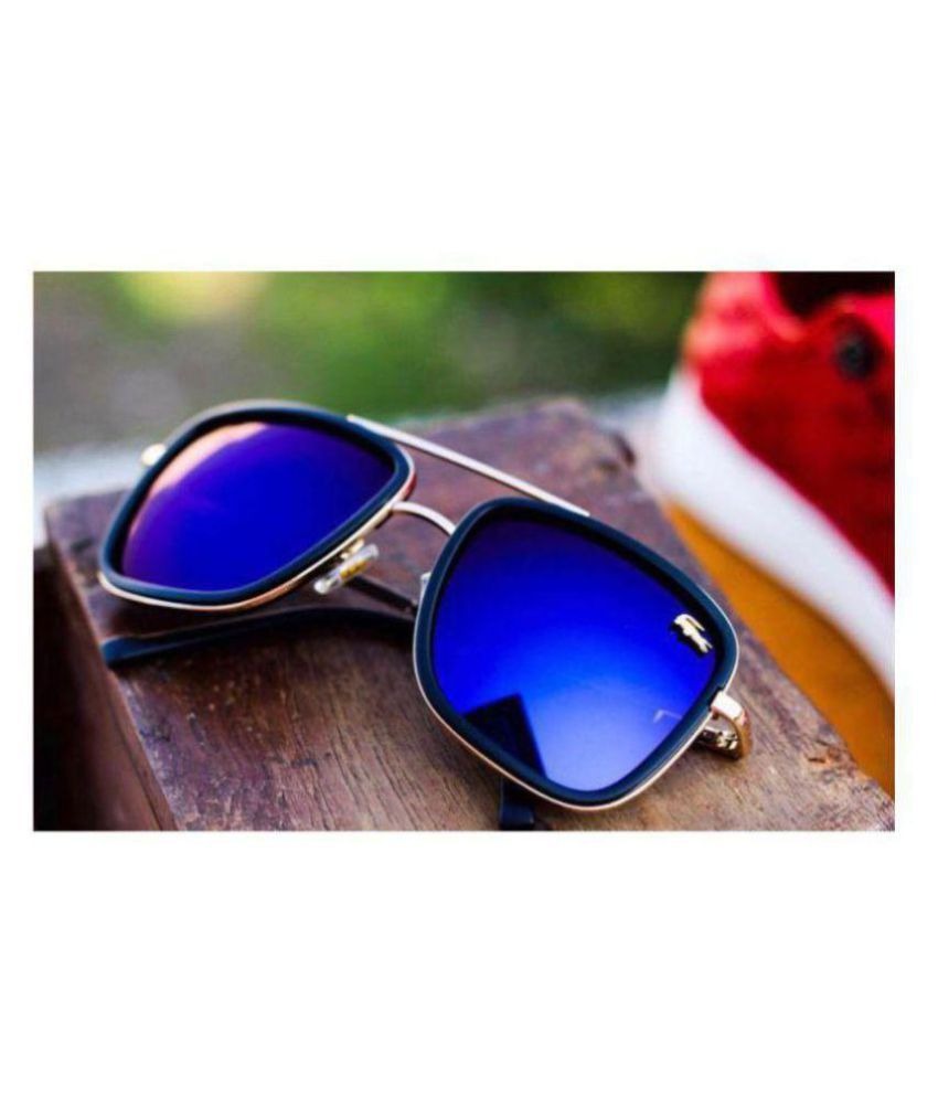 LACOSTE Sunglass - Blue Square Black Bold Frame Men's Women's Sunglasses Best Casual Dress Sunglasses Man Woman Or Girl LS-529 Gold Frame Sunglass