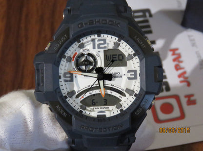 Casio G-Shock Analog AVIATOR Sky Cockpit Twin Sensor World Time Digital Men Black Analogue and Digital watch With Metal Case Watch For Man Day And Date Gift Watch GA-1000-2AJF