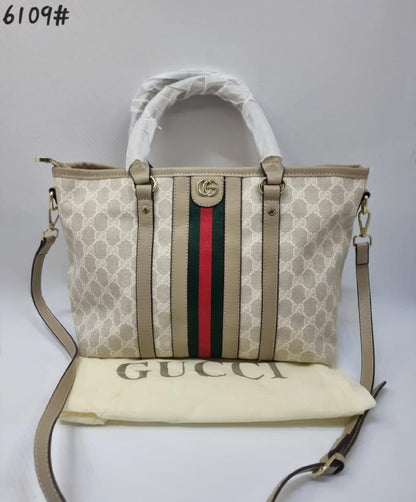 Gucci Trending Tote GG Coated Bag For Women's Or Girls- Best For Travelling And Outdoor Party bag GC-6109-WBG