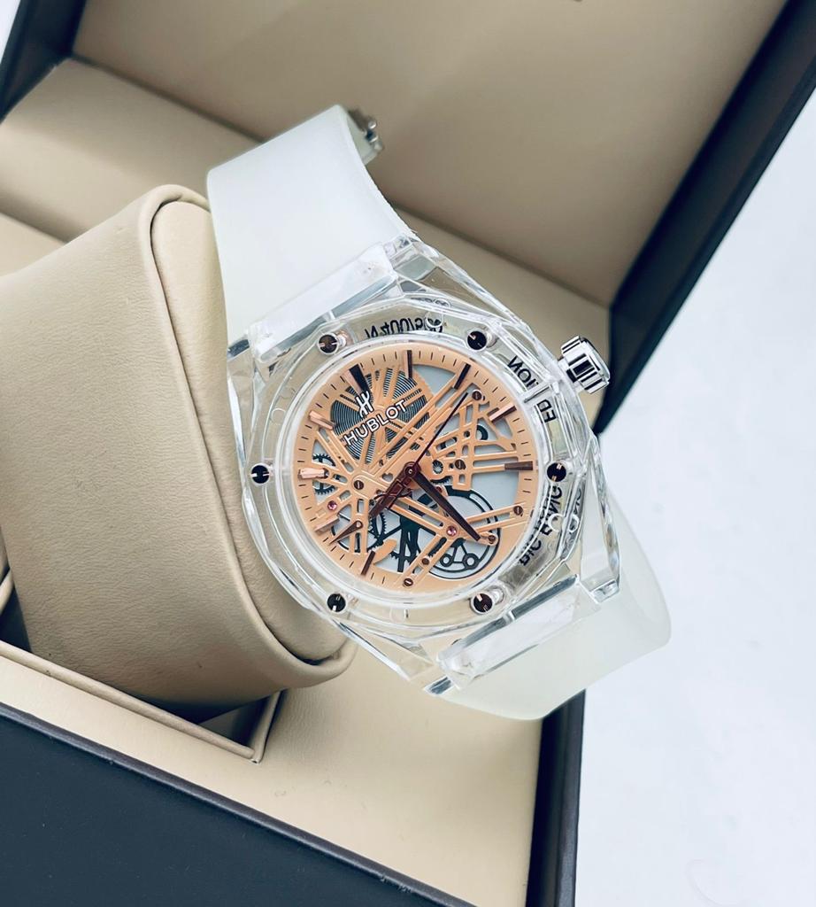 HUBLOT Big Bang Unico sapphire Full white-Gold Rubber Chronograph HB-WB-66 Watch for Man