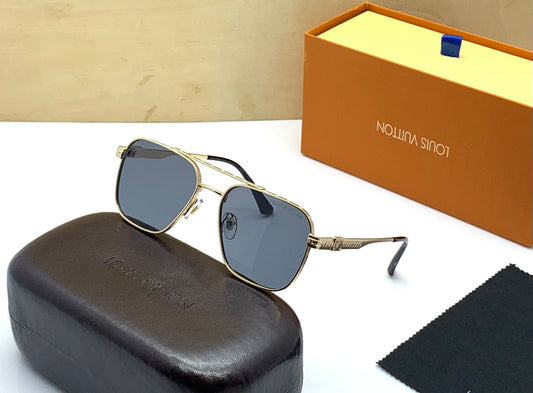 Louis Vuitton Branded Black lenses Men's and Women's Sunglass LV-9877 Metal Square Frame Unisex Gift Sunglass-TIME TO PROTECT YOUR EYES AND LOOK DIFFERENT