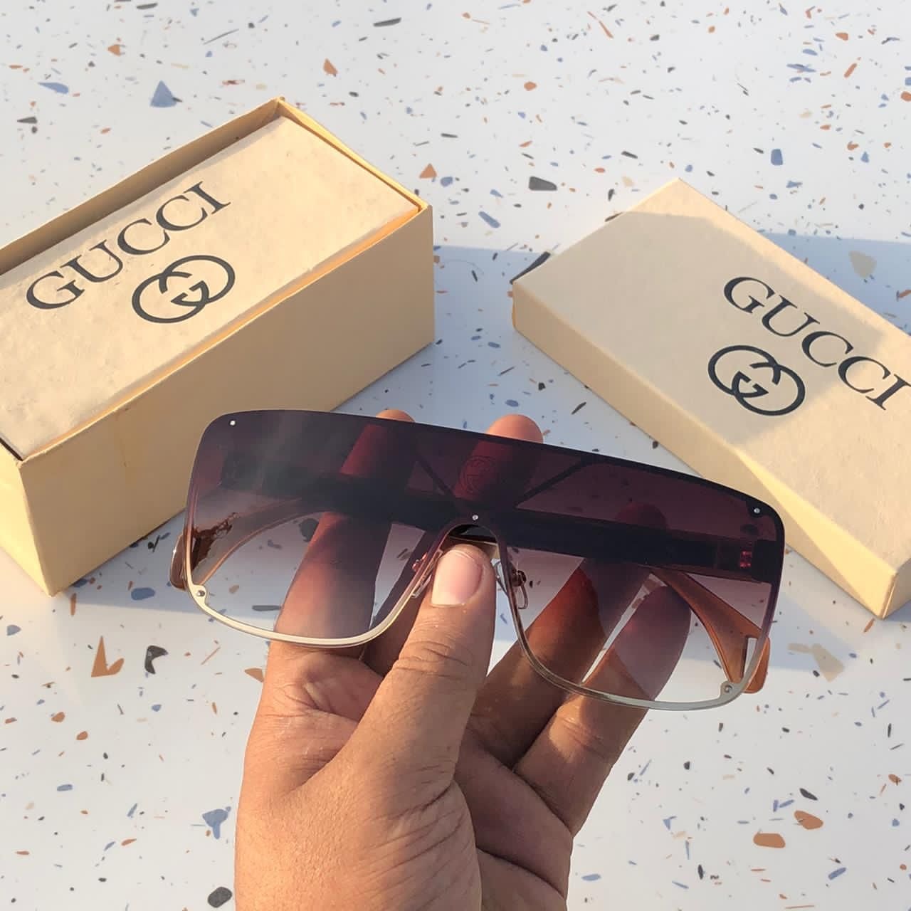 Gucci Brown Shaded Sunglass for Man and Woman's or Girl GU-2045 Gift Sunglass