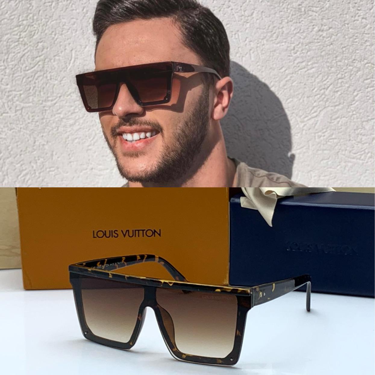 Louis Vuitton Branded Brown Glass Men's And Women's Sunglass For Man And Woman Or Girls LV-7956 Cheetah Print Frame Unisex Gift Sunglass