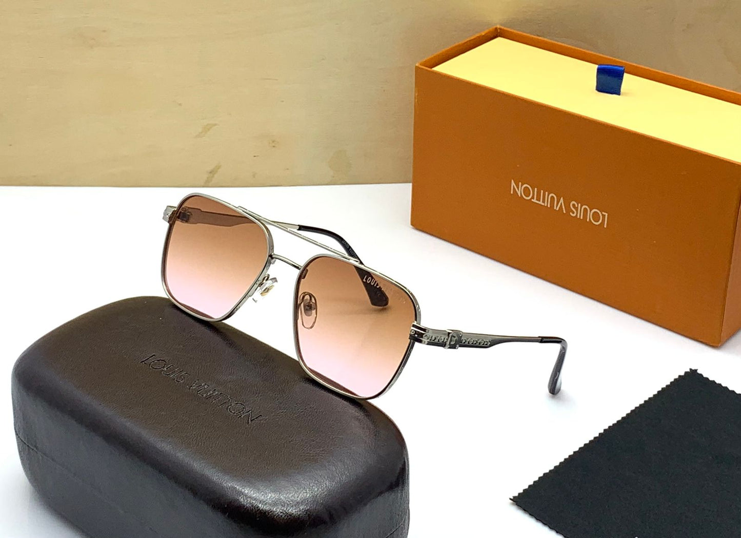 Louis Vuitton Branded Orange tinted lenses Men's and Women's Sunglass LV-9022 Metal Square Frame Unisex Gift Sunglass-TIME TO PROTECT YOUR EYES AND LOOK DIFFERENT