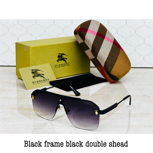 Burberry Black & Purple Color Lens With Black Color Frame Double Shaded Sunglass For Men's Women's For Man Woman Or Girl BB-9202 Sunglass