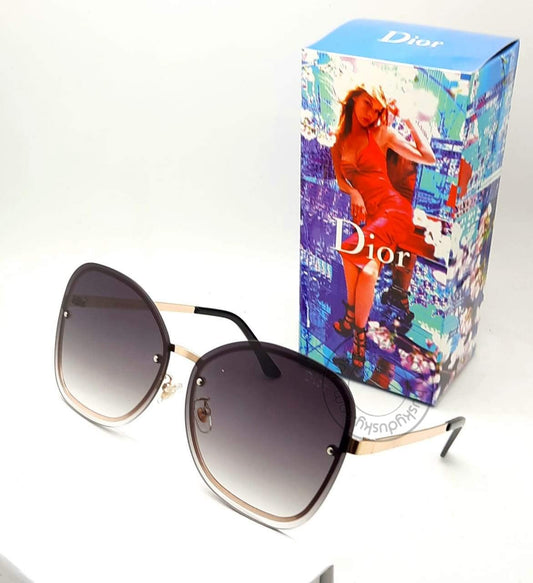 Dior Black Shade Color Glass Men's Women's Sunglass for Man Woman or Girl DR-B-75 Gold Black Frame Gift Sunglass