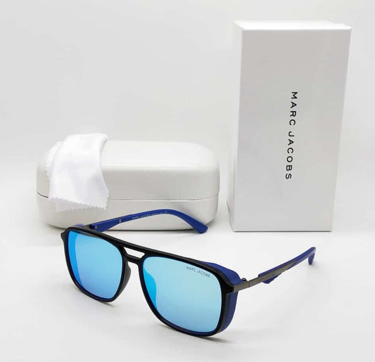 Marc Jacobs High Quality Designer BlueRectangular Shield Unisex Sunglasses Water Blue Color Frame And UV Protection Over-sized Sunglasses-MJ-224