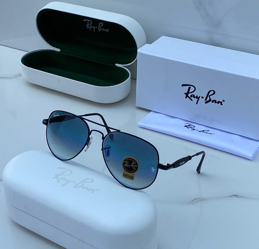 Rayban Stylish Blue Shade Glass Men's And Women's Sunglass Heavy Quality Black Color Stick RB-3471