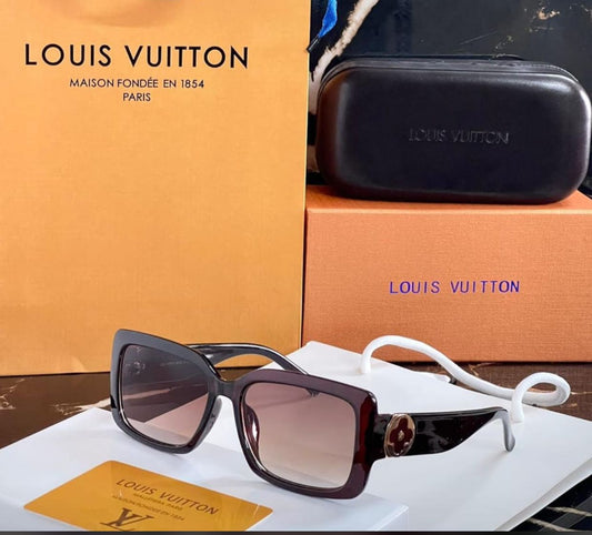 Louis Vuitton Branded Brown Purple Glass Men's and Women's Sunglass for Man and Woman or Girls LV-79 Black Bold Frame- Unisex Gift Sunglass