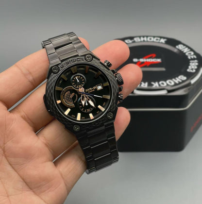 Casio G-Shock Analog Digital Black Color steel strap Men's Watch For Man With Black Dial Gift Watch MR-G MRGG2000HB-1A