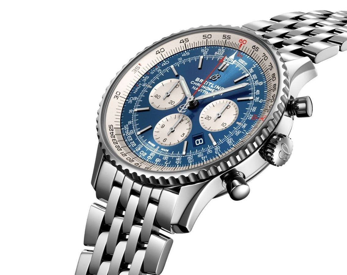 Breitling Navitimer 1 B01 Chronograph Blue Dial Man's Watch AB0127211C1A1 AB-0127