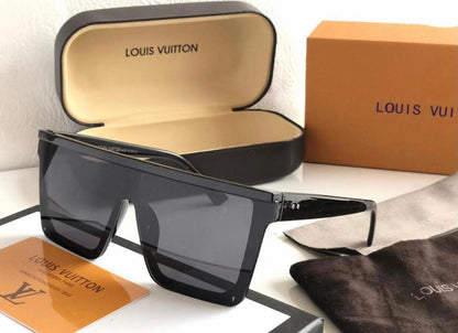Louis Vuitton Branded Black Glass Men's and Women's Sunglass for Man and Woman or Girls LV-8569 Black Frame Unisex Gift Sunglass