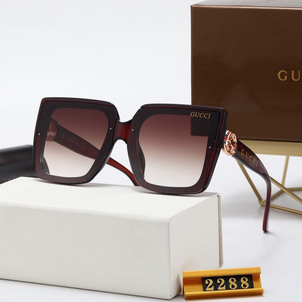 Gucci recutangular brown shiny Sunglass for man and Woman's or Girl GU-1119 pink Stick Frame Gift Sunglass