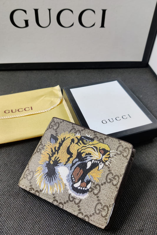 Gucci Leather Heavy Quality Tiger Printed Design Fancy look Wallet For Man GU-717