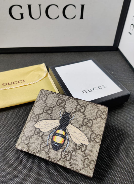Gucci Leather Heavy Quality Honeybee Printed Design Wallet For Man GU-703