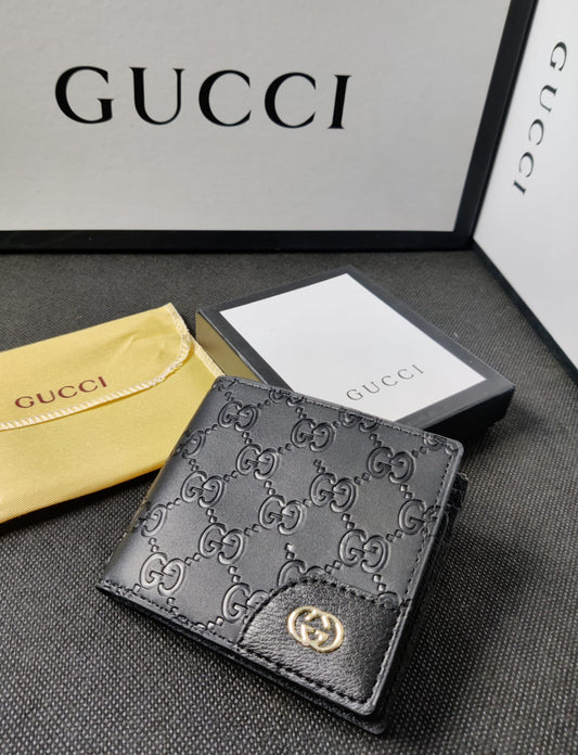 Gucci Leather Heavy Quality Black Latest Printed Design wallet For Man GU-705