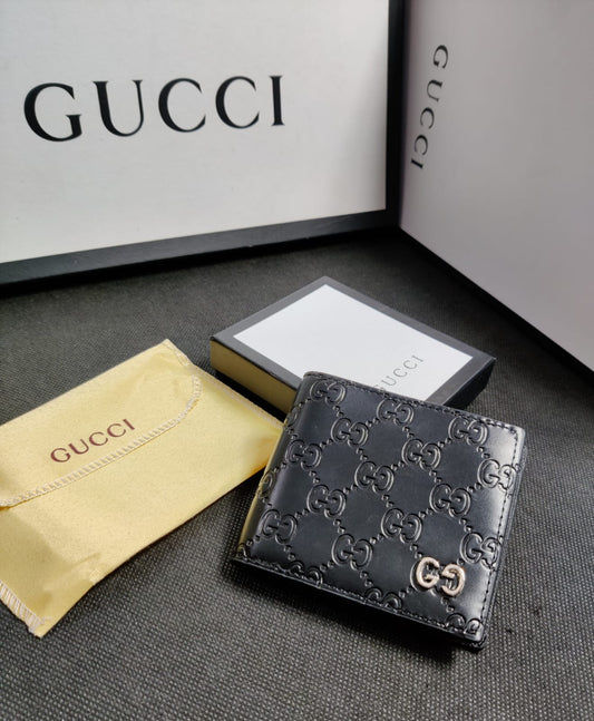 Gucci Leather Heavy Quality Black Latest Printed Design wallet For Man GU-706