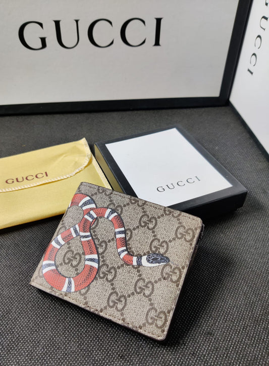 Gucci Leather Heavy Quality Snake printed Latest Design fancy look wallet For Man GU-714