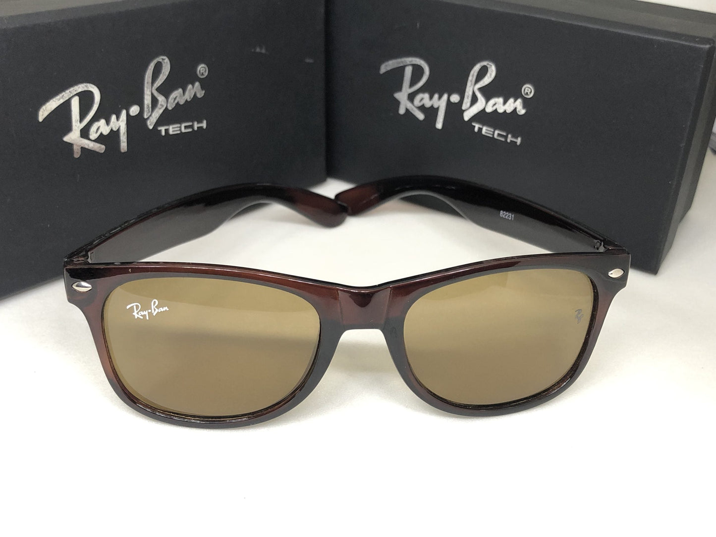 RayBan Polarized Brown Square Frame Sunglass With Brown Len's Sunglass For Men's Women's Or Girls Black Glass And Wayfarer Brown Frame Sunglasses RB-2140- Unisex Sunglass