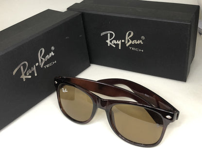 RayBan Polarized Brown Square Frame Sunglass With Brown Len's Sunglass For Men's Women's Or Girls Black Glass And Wayfarer Brown Frame Sunglasses RB-2140- Unisex Sunglass